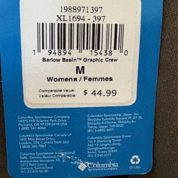 Columbia Barlow Basin Floral Graphic Crew - Olive - M - Picture 7 of 9